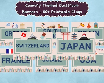 Country Flags Classroom Banner – World Culture Decor (Printable)