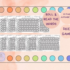 Gioco dell'alfabeto Roll and Read, fonetica, ESL, stampabile (digitale)