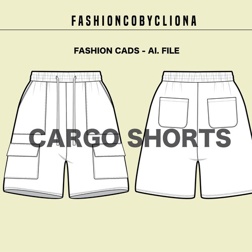 Cargo Multi Pocket Drawstring Short Fashion Design Digital Etsy