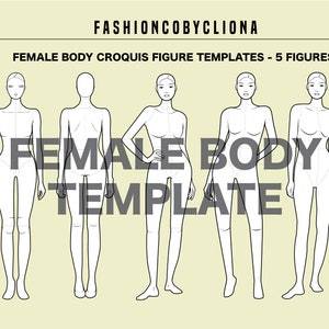 Fashion Sketchbook Drawing Template: almost 240 woman figures for sketching, Templates for 14 body positions