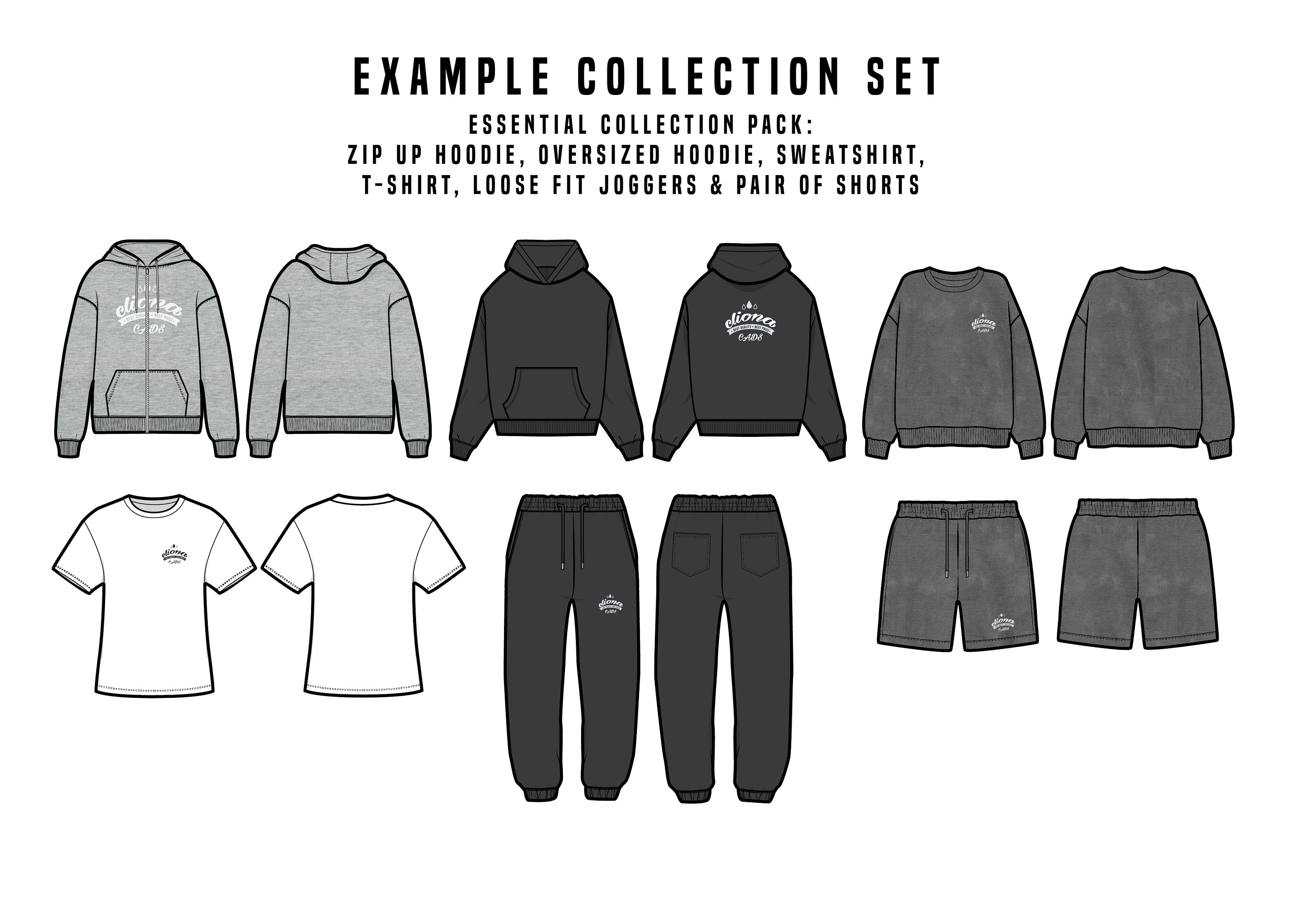 Essentials Set Hoodie Jogger Short Bundle Fashion Design - Etsy