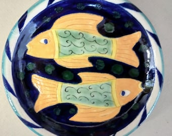 Fish design small handmade stoneware