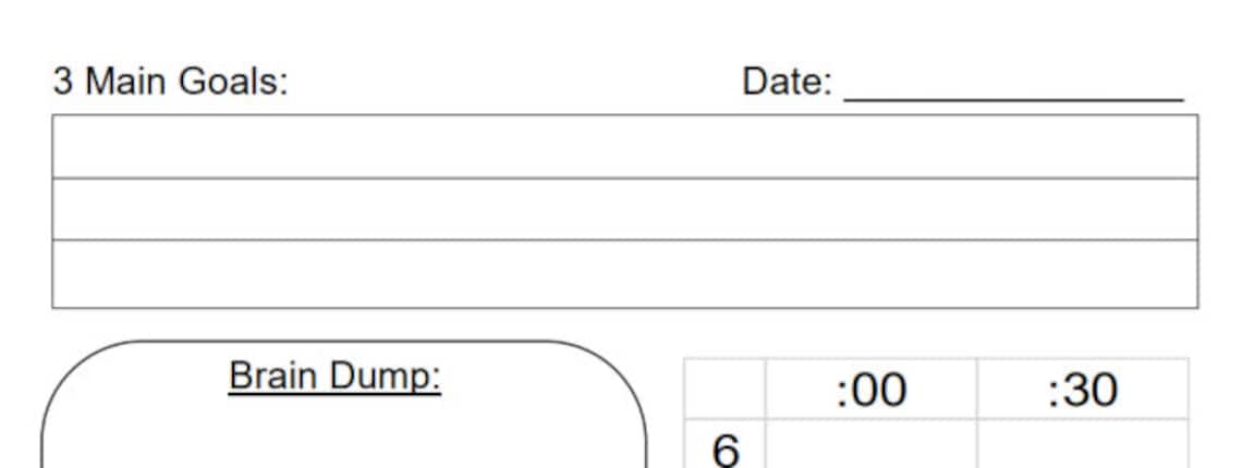 Time Boxing Printable Template - Entrepreneur Daily Planner - Etsy