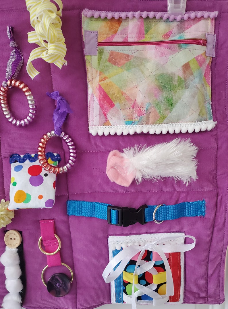 Fidget Mat Autism, Dementia, Alzheimer's, Cerebral Palsy. Purple Busy