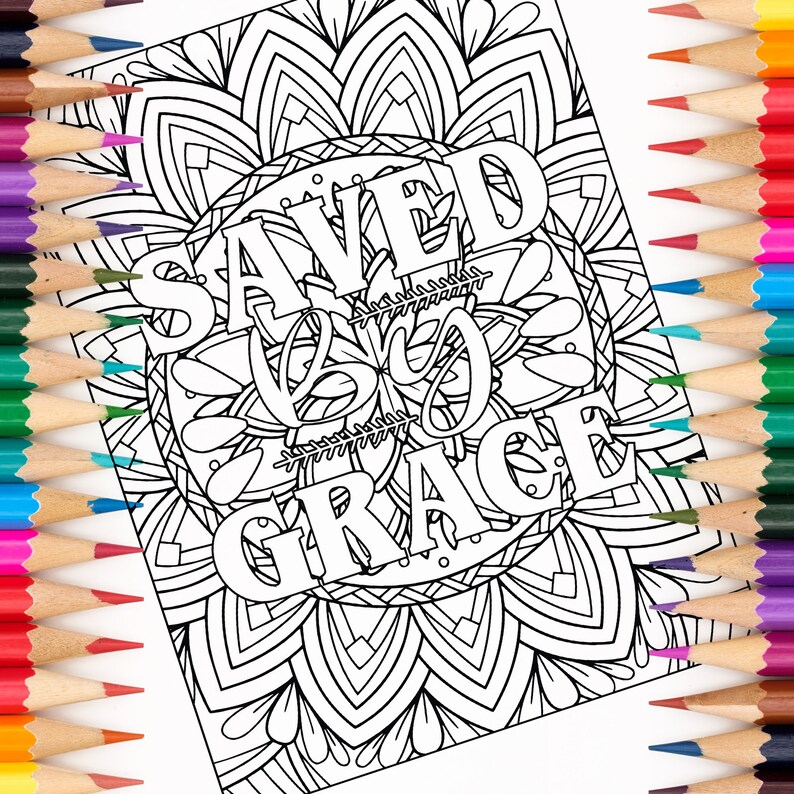 Bible Verse Coloring Book Mandala Christian Adult Kids | Etsy