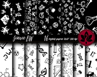 Science Digital Papers, STEM Digital Papers, Back To School  Pattern, Math Science Education Paper, Digital Download