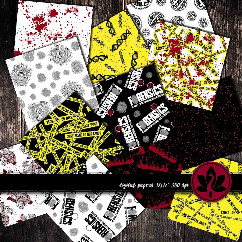 True Crime Scene Seamless Digital Paper Bundle, Crime Science ...