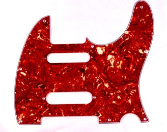 Replacement Nashville Tele Style Guitar pickguard, 4ply Red Tortoise