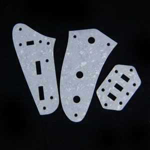 Control Plates For Jaguar Style Guitar, Plastic PVC, 4ply White Pearloid