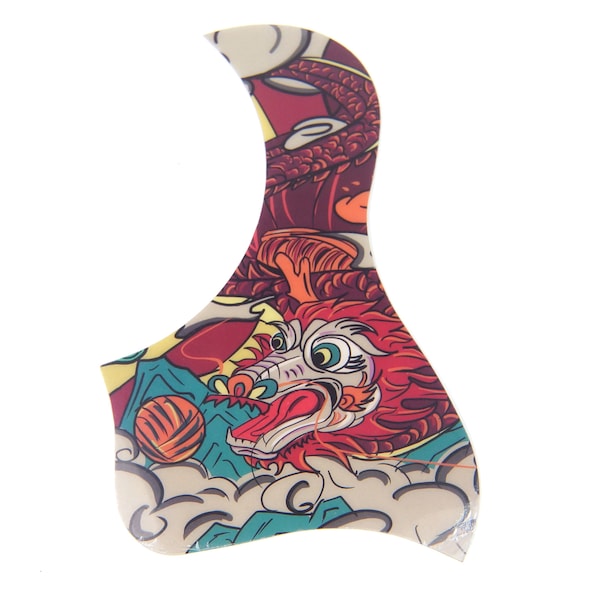 Self Stick thin acoustic guitar pickguard Style-3, w/East Asia Dragon
