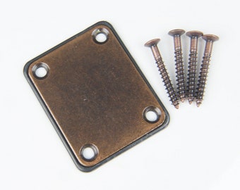 Replacement Metal Neck Plate For bolt-on neck Guitars, Antique-copper