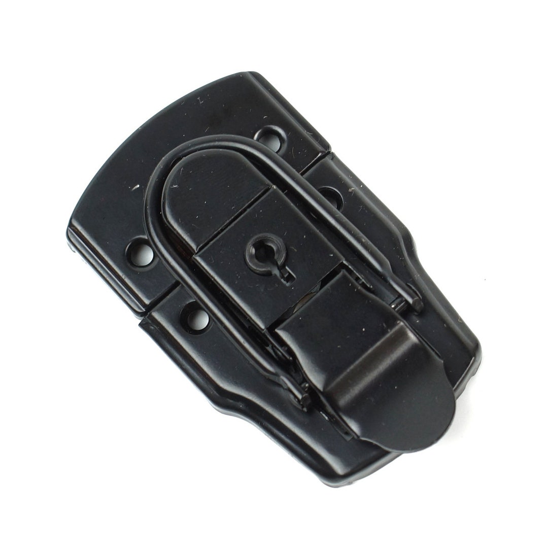 Drawbolt Closure Latch for Guitar Case With Lock and Key, Black 45x72mm