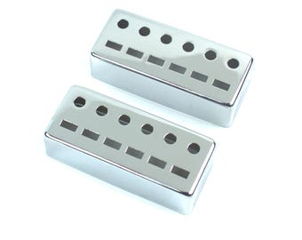 Vintage Japanese Guitar Teisco Style Metal Pickup Cover ,chrome / Both 52mm (2)