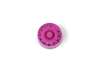 Hatbox Style Electric Guitar Knobs, Purple /Black Numeral (1, 2 or 4)