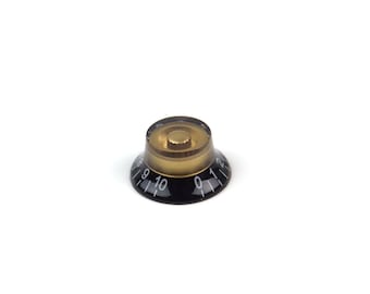 Perillas de guitarra eléctrica estilo campana de sombrero superior, oro / negro
