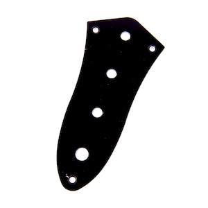 May include: Black plastic guitar pickguard with five holes for mounting screws.