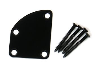 Asymmetrical Volute Neck Plate For bolt-on neck Guitars,w/4 Screws, Black
