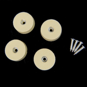 4x Quality Rubber Feet for Guitar Amps Speaker Cabinets etc, Large dim 35mm, Cream