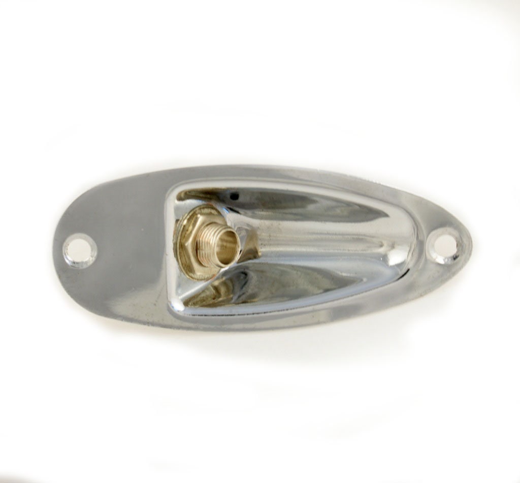 1/4" Cup Plate Output Jack Socket for Strat Style Guitar, Chrome Plated