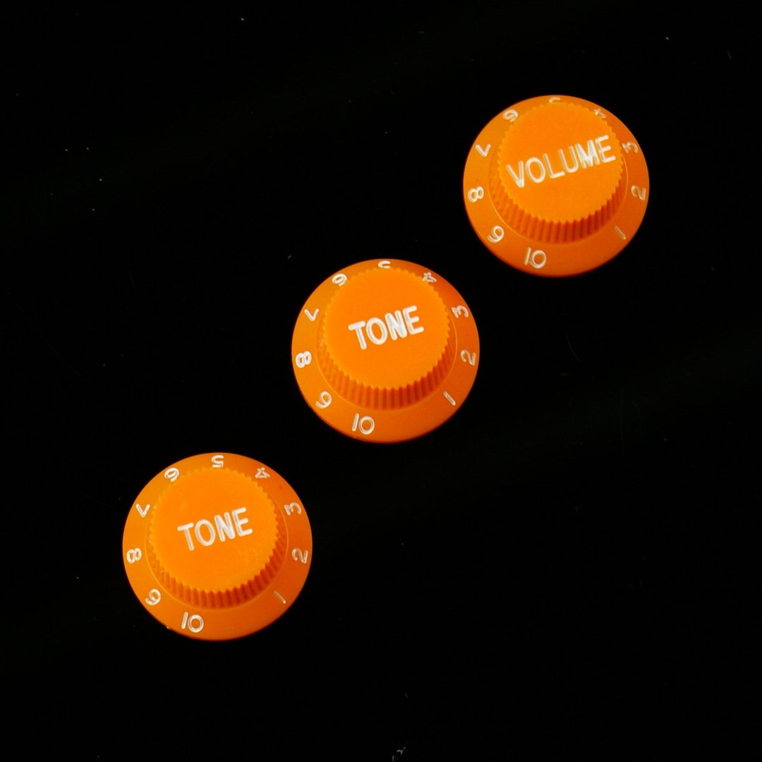 Strat Style Guitar Control Knobs Set 2 Tones, 1 Volume , Orange Etsy
