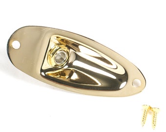 1/4" Cup Plate Output Jack Socket for Strat Style Guitar, Gold Plated