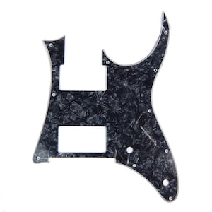 Custom Guitar Pick Guard for Ibanez RG 350 DX, 2-Pickup, 4ply Black Pearloid