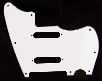 Golpeador de guitarra híbrido Jazzcaster/Telemaster, 2 orificios para pastillas, 3 capas, blanco