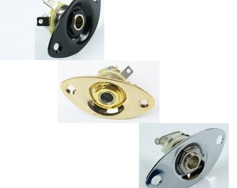 Forma ovalada Guitarra eléctrica salida Jack Plate Socket 1/4 "(varios colores)