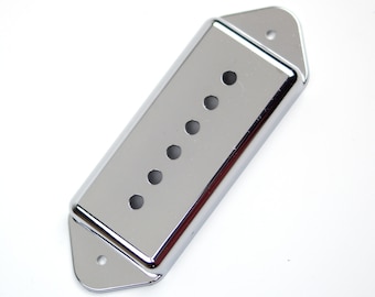 Replacement P-90 p90 Dog-ear Pickup Cover, Chrome-Plated /Plastic (52mm or 50mm)