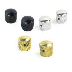 2x perillas de cúpula de metal de nueva versión estilo tele, ajustables para 6 mm de eje (varios colores)