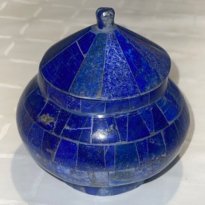 Lapis lazuli jewelry box , handmade , from Afghanistan