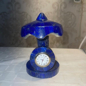 Natural Lapis clock Handmade
