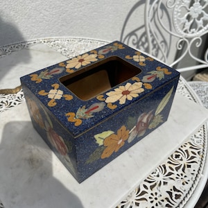 Caja de pañuelos de lapislázuli, servilletero, soporte de pañuelos, soporte de papel de pañuelo, caja de pañuelos de piedra hecha a mano, arte hecho a mano