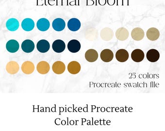 Procreate Color Palette Design Tool For Artist Hex Code Color Scheme Coastal Design Elegant Style Luxury Collection Beach Theme Ocean Color