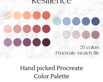 Digital Art Swatch Color Set Sophisticated Style Muted Tone Peach Blue Purple Palette Soft Pastel Luxury Collection Illustration Pack Art