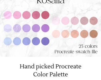 Procreate Color Palette Design Tool For Artist Resource Pack Digital Art Swatch Collection Soft Tone Aesthetic Set Feminine Style Romantic