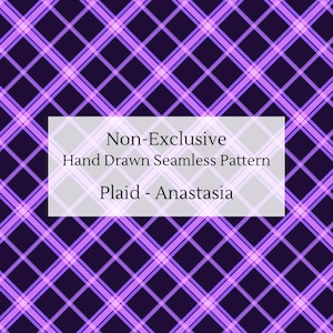 Geometric Seamless Pattern – Anastasia Plaid Digital Paper | Diagonal Hand Drawn Design, Fabric, Classic Stationery, Home Decor