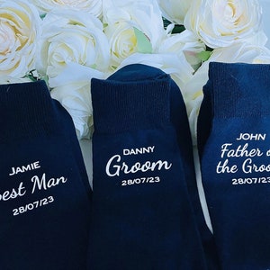 Mens Personalised Wedding Day Socks / Groom / Usher / Best Man /