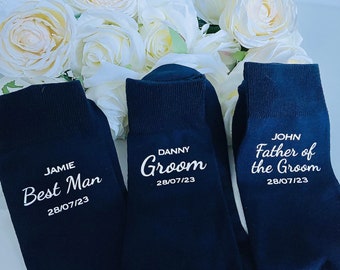 Mens Personalised Wedding Day Socks / Groom / Usher / Best Man /