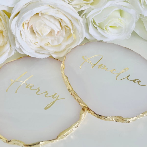 Resin Agate Inspired Wedding Place Name / Wedding Favours / Wedding Signage