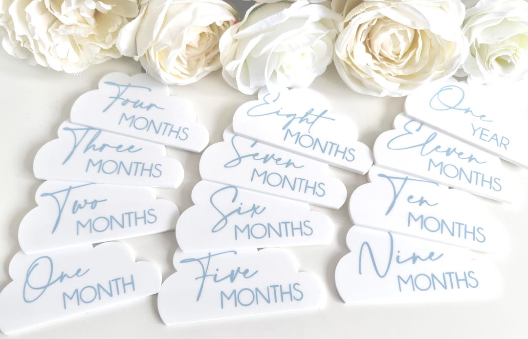 Baby Milestone Acrylic Cloud Set, Newborn Photo Props - Etsy UK