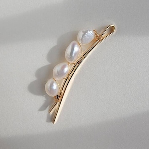 Handmade Baroque Freshwater Pearl Hair Clip, Natural Pearl Hair Pin, Real Pearls Bridal Hair Pin, Wedding Hair Jewelry, Gift for Her/Girls