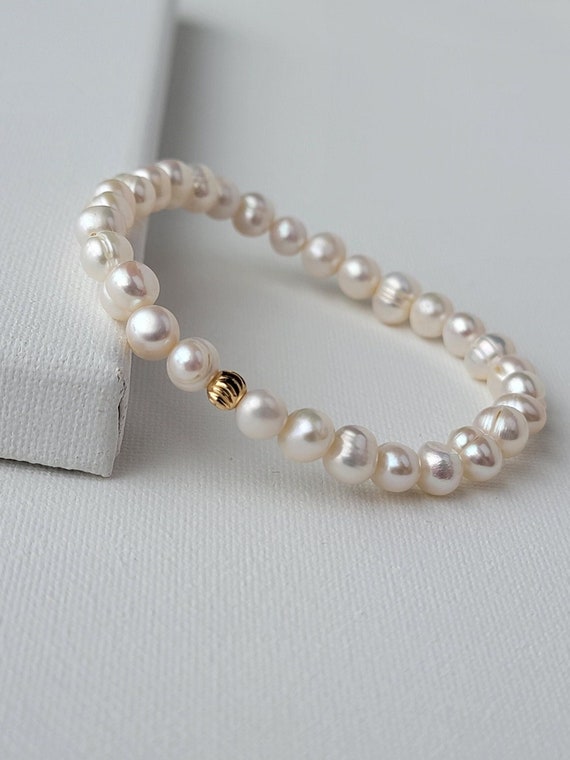 4.5-5mm Cultured Freshwater Pearl Strand Bracelet with Solid Sterling  Silver Clasp | Banter