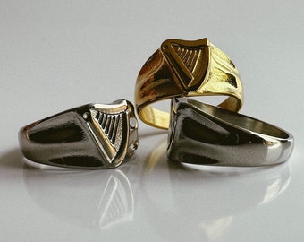 Guinness Harp Ring - Stainless Steel Silver / Gold Unisex Ring