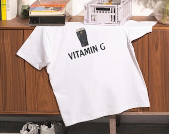 Vitamin G Unisex T-Shirt | Guinness Inspired, Pub Culture Gifts Stout Gift | Irish Beer Tee, Split the G, Funny Irish Stout, Boyfriend
