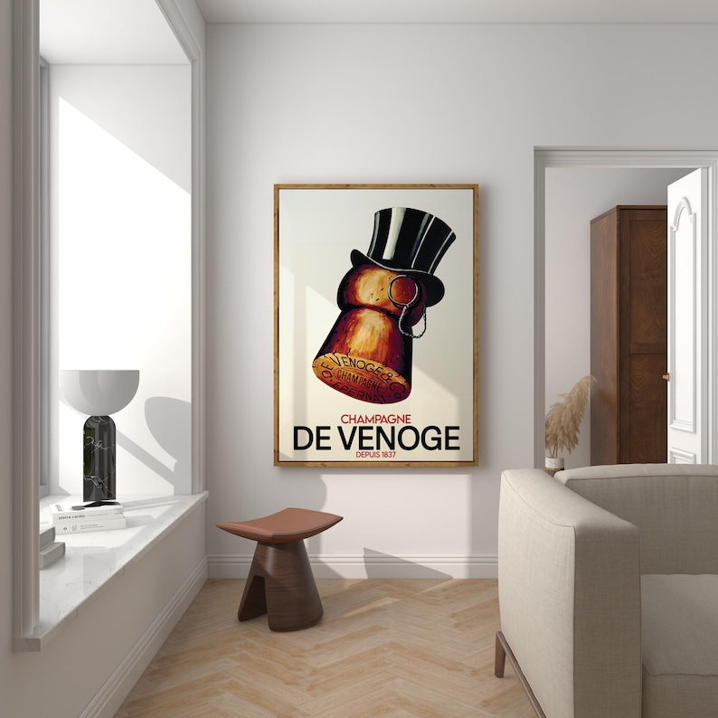 Champagne De Venoge Retro Wall Art Print, Classic Drink Advertisement