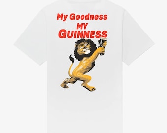 My Goodness, My Guinness Lion T-Shirt | Irish Beer Tee, Split the G, Funny Irish Stout, Boyfriend Gift Harp TShirt, Pub Beer Gifts Animal