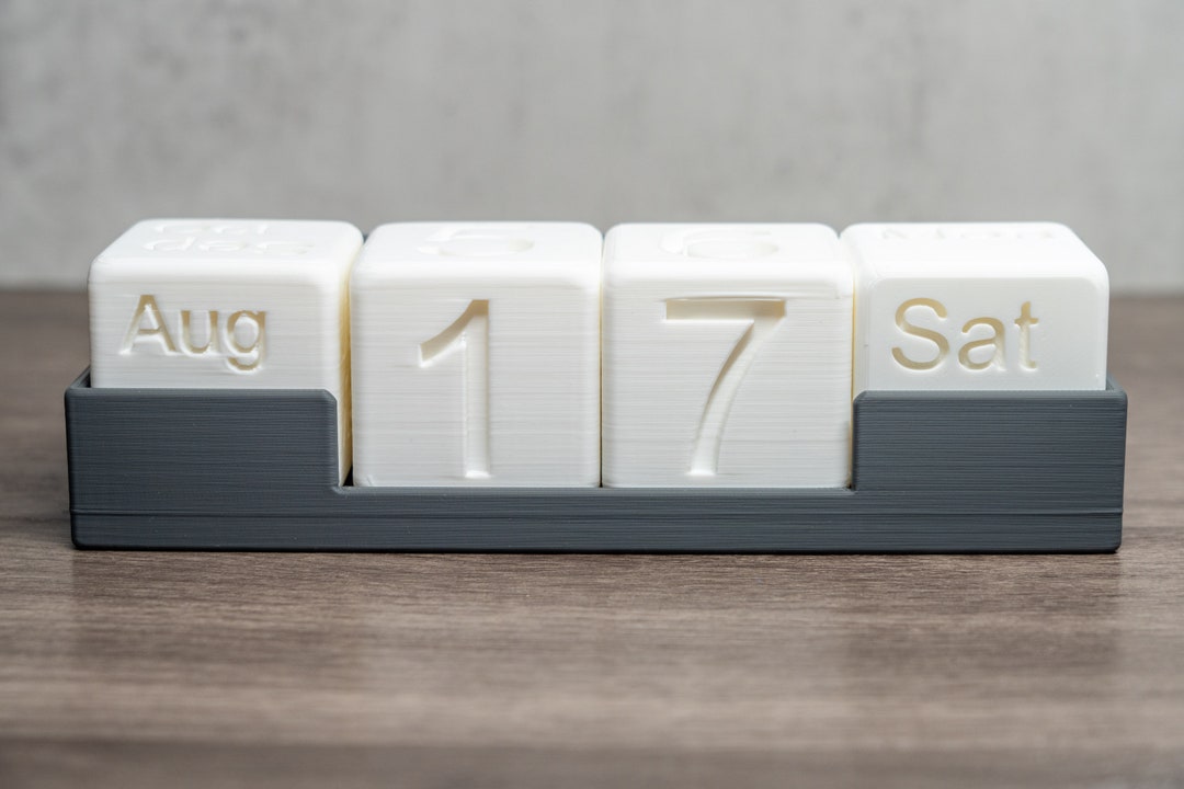 Long Block Calendar - 3d Print - Etsy