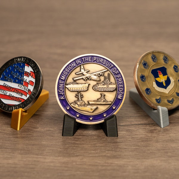 Single Challenge Coin Display - Challenge Coin Holder - Set of 3