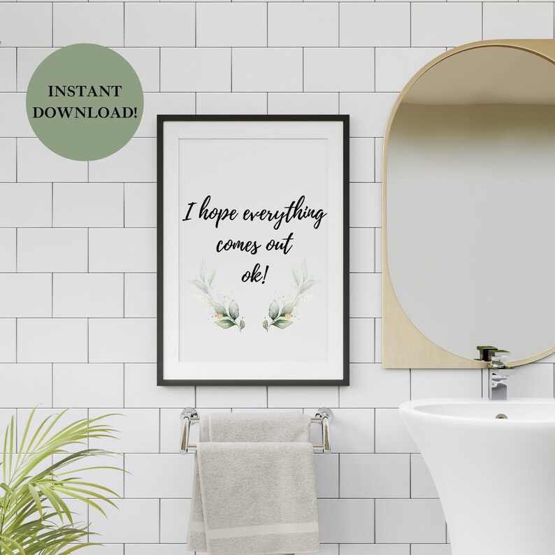 Funny Toilet Sign Wall Art Guest Bathroom Humor Funny Etsy